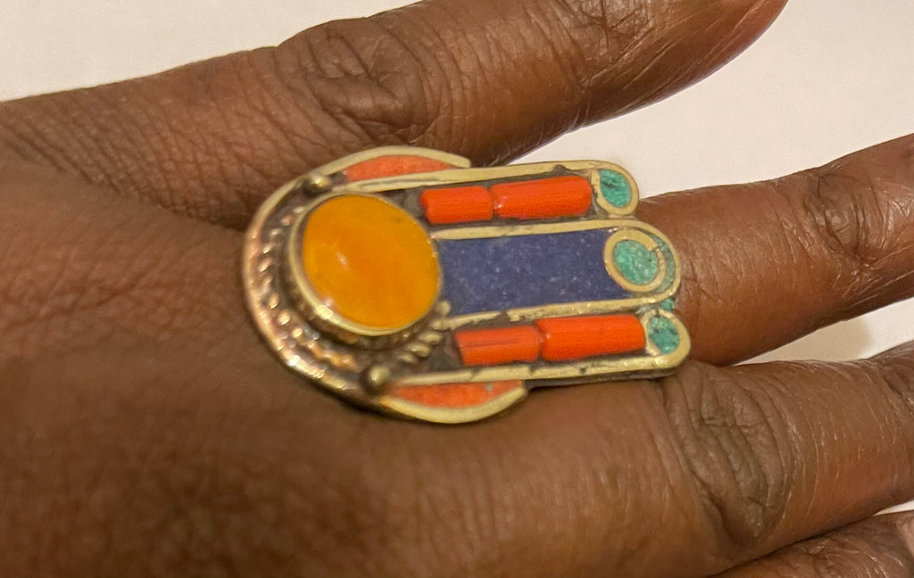 Tibetan Fashion Ring hamsa