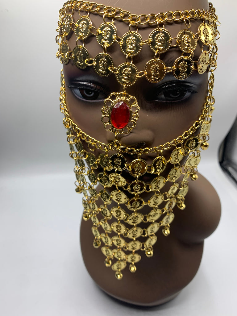 Gold Bedouin Style Coin Full Face Veil