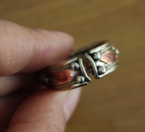 3 stone Tibetan ring