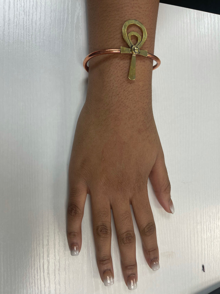 Brass/ copper Ankh cuff