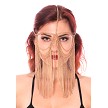 Metal Chain Face Veil with Chain Fringe - GOLD